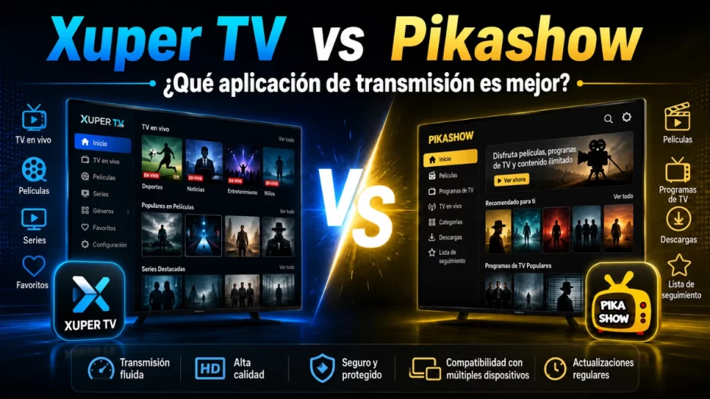 Streaming de Xuper TV frente a Pikashow