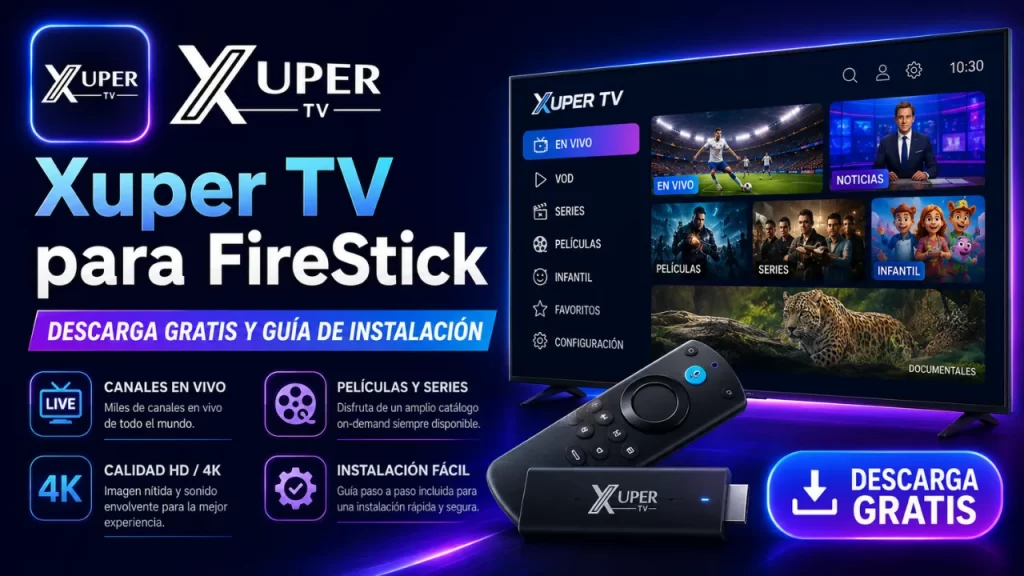 Xuper TV para FireStick – Descarga Gratis y Guía de Instalación